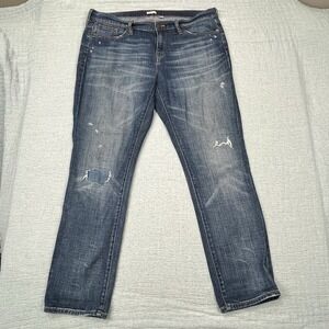 J Crew Flex Jeans Mens‎ 36x30 Slim Straight Stretch Light Wash Distressed